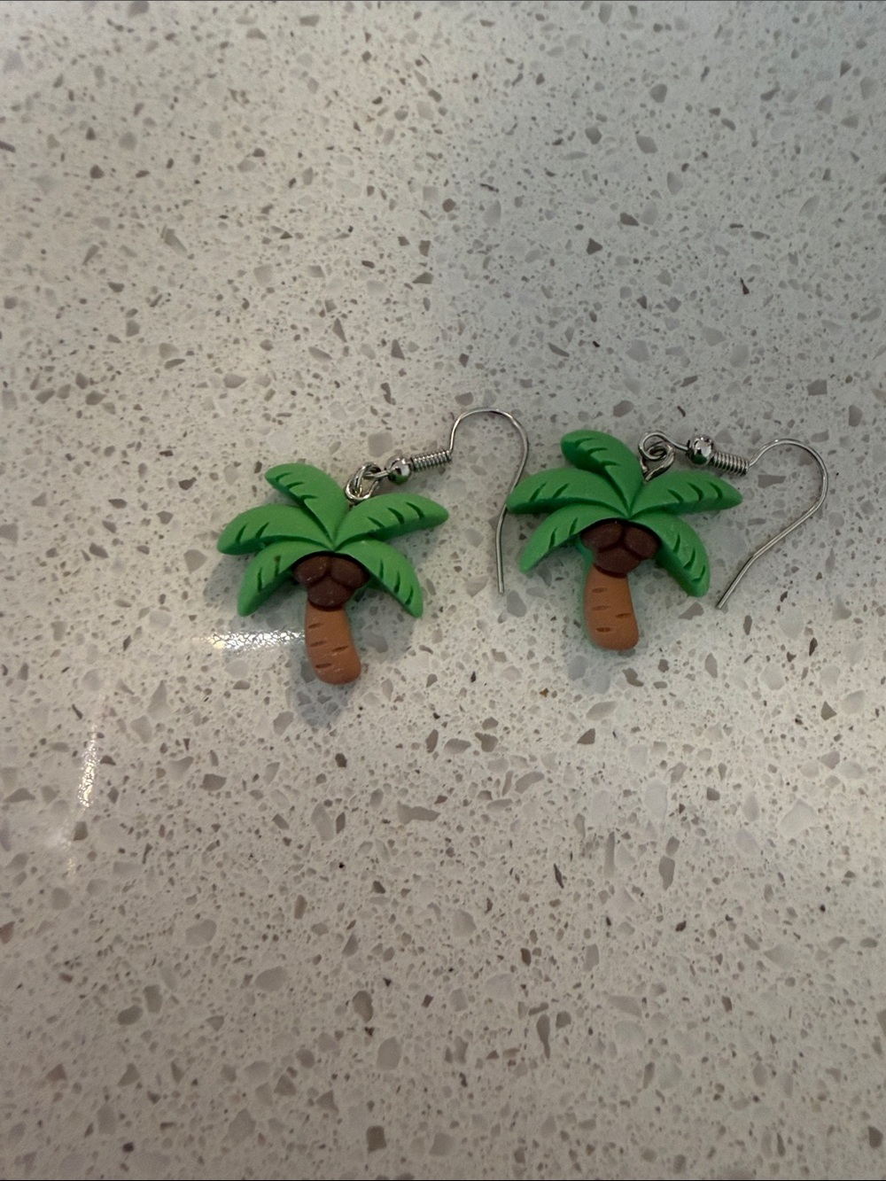 Kids Palm Tree Dangle Earrings - Green
